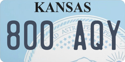 KS license plate 800AQY