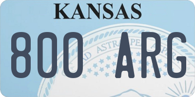 KS license plate 800ARG