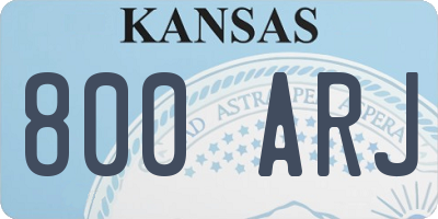 KS license plate 800ARJ