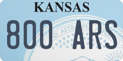 KS license plate 800ARS