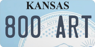 KS license plate 800ART