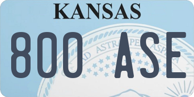 KS license plate 800ASE