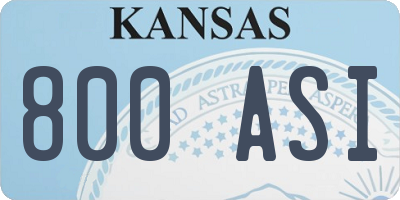 KS license plate 800ASI