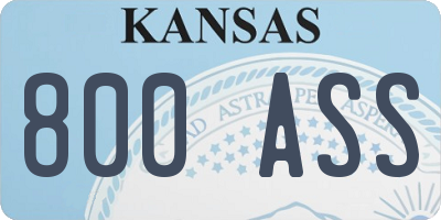 KS license plate 800ASS
