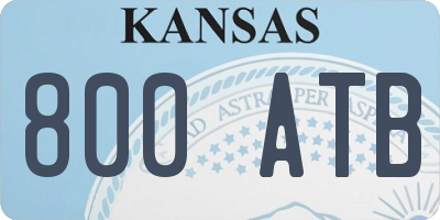 KS license plate 800ATB