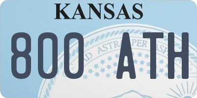 KS license plate 800ATH