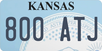 KS license plate 800ATJ