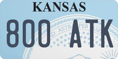 KS license plate 800ATK