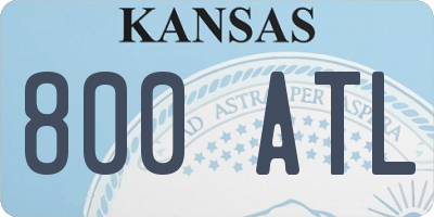 KS license plate 800ATL