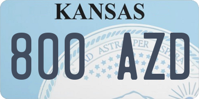 KS license plate 800AZD