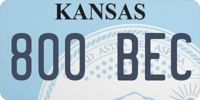 KS license plate 800BEC