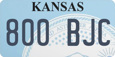 KS license plate 800BJC