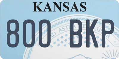 KS license plate 800BKP