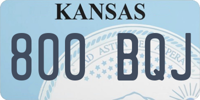 KS license plate 800BQJ