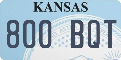 KS license plate 800BQT