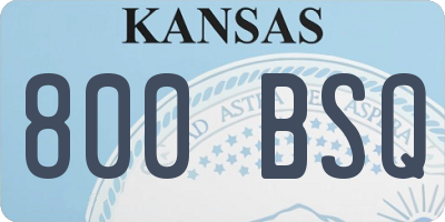 KS license plate 800BSQ