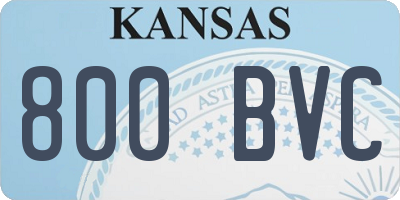 KS license plate 800BVC