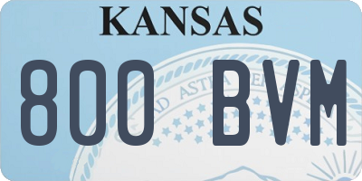 KS license plate 800BVM