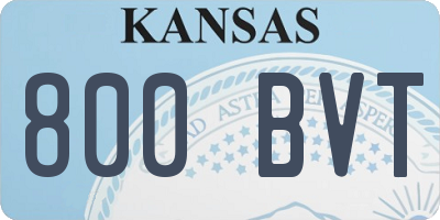 KS license plate 800BVT