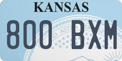 KS license plate 800BXM