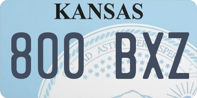 KS license plate 800BXZ