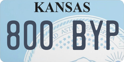 KS license plate 800BYP