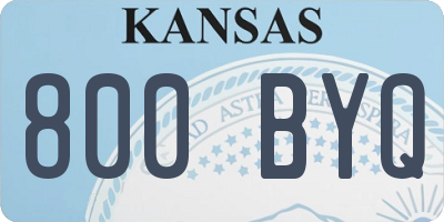 KS license plate 800BYQ