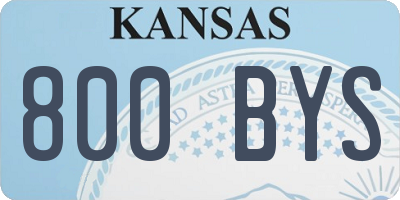 KS license plate 800BYS