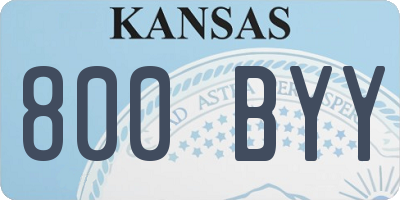 KS license plate 800BYY