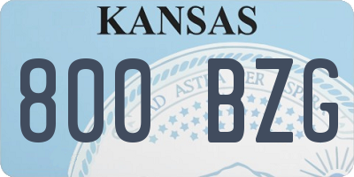 KS license plate 800BZG