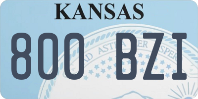 KS license plate 800BZI