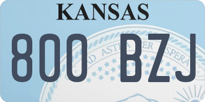 KS license plate 800BZJ