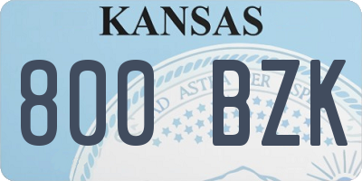 KS license plate 800BZK