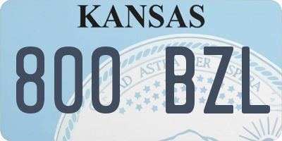KS license plate 800BZL