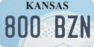 KS license plate 800BZN