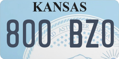 KS license plate 800BZO