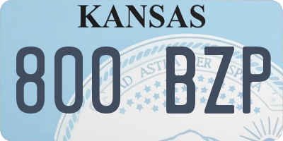 KS license plate 800BZP