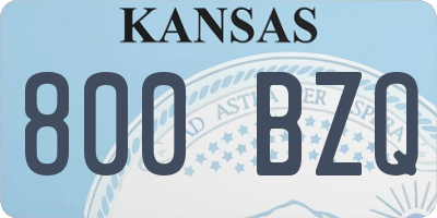 KS license plate 800BZQ
