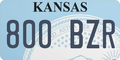 KS license plate 800BZR