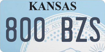 KS license plate 800BZS