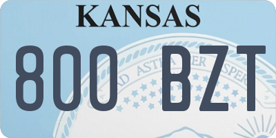 KS license plate 800BZT