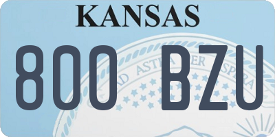 KS license plate 800BZU
