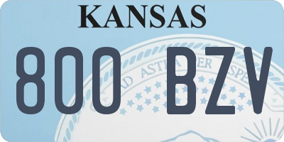 KS license plate 800BZV