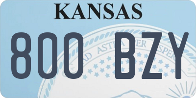 KS license plate 800BZY