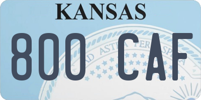 KS license plate 800CAF