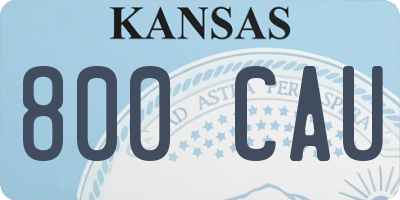 KS license plate 800CAU