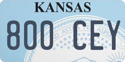 KS license plate 800CEY