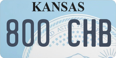 KS license plate 800CHB