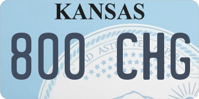 KS license plate 800CHG