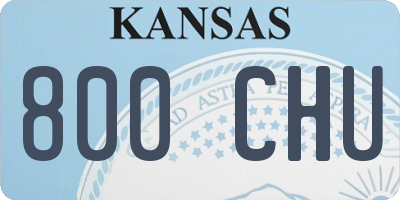 KS license plate 800CHU